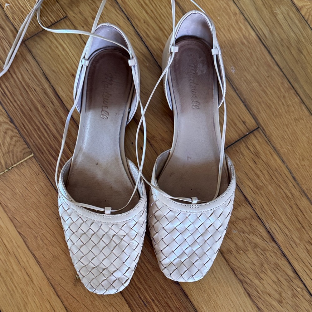 Elegant Cream Woven Flats
